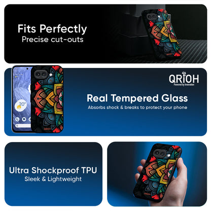 Retro Gorgeous Flower Glass Case for Google Pixel 10A 5G
