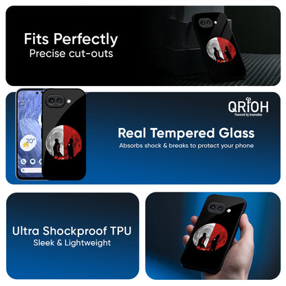 Anime Red Moon Glass Case for Google Pixel 9A