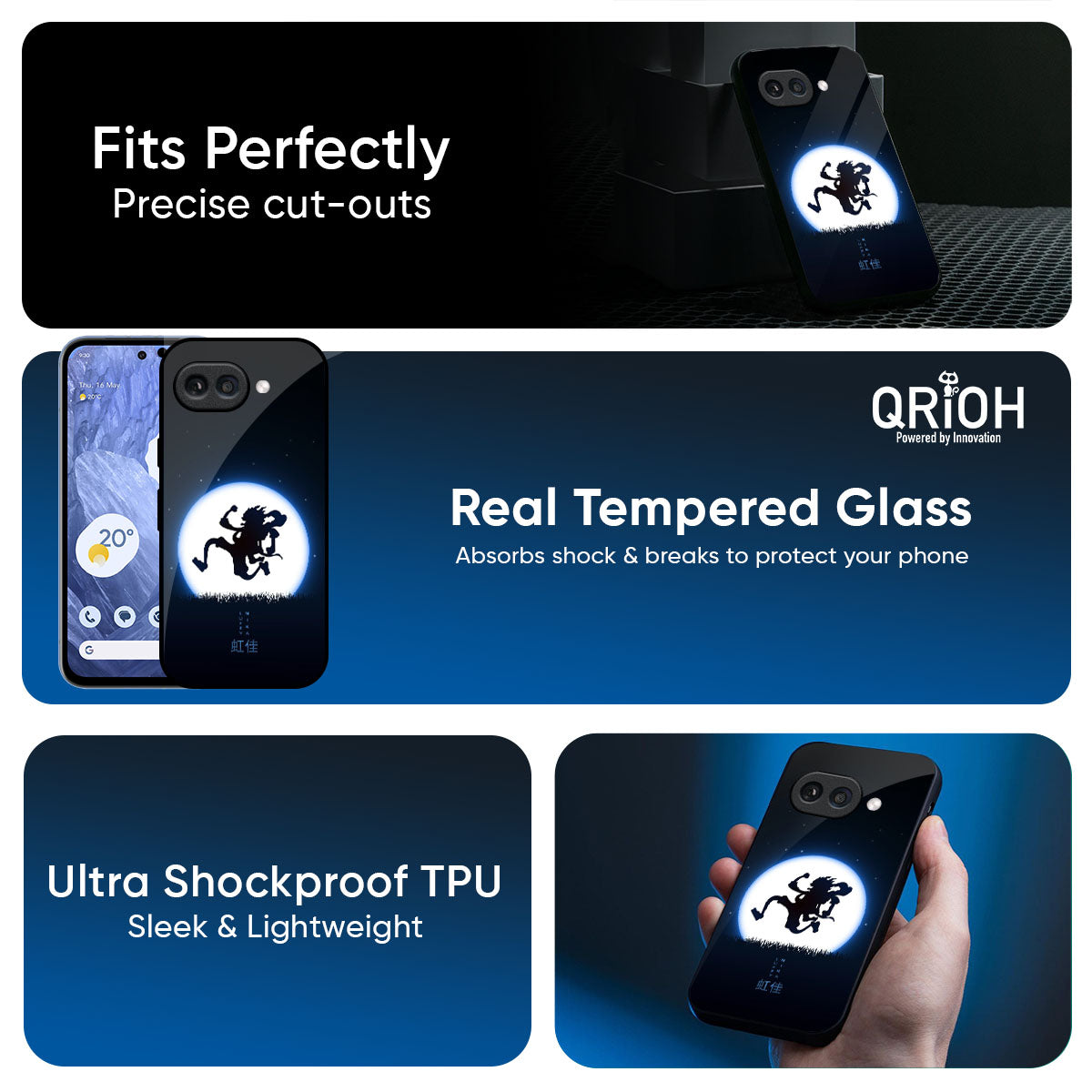 Luffy Nika Glass Case for Google Pixel 9A