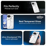 Modern White Marble Glass Case for Google Pixel 9A