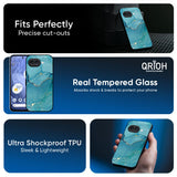 Blue Golden Glitter Glass Case for Google Pixel 10A 5G