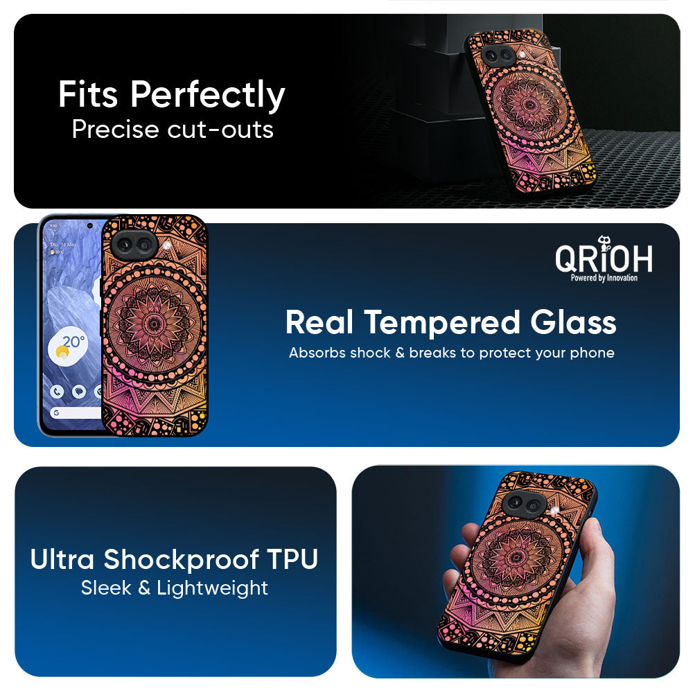 Floral Mandala Glass Case for Google Pixel 10A 5G
