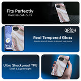 Pink & Gold Gllitter Marble Glass Case for Google Pixel 9A