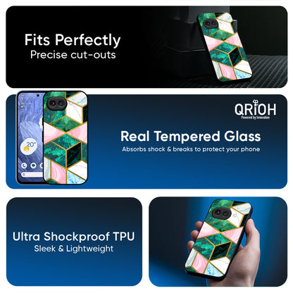 Seamless Green Marble Glass Case for Google Pixel 10A 5G