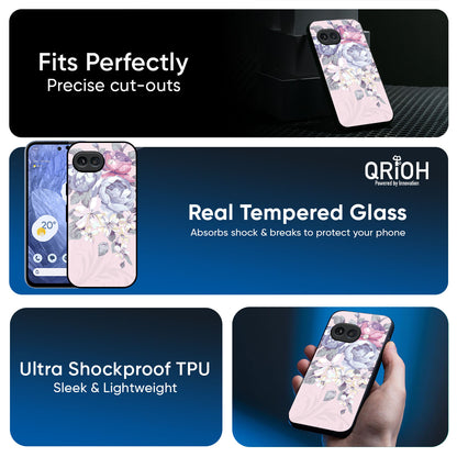 Elegant Floral Glass Case for Google Pixel 9A