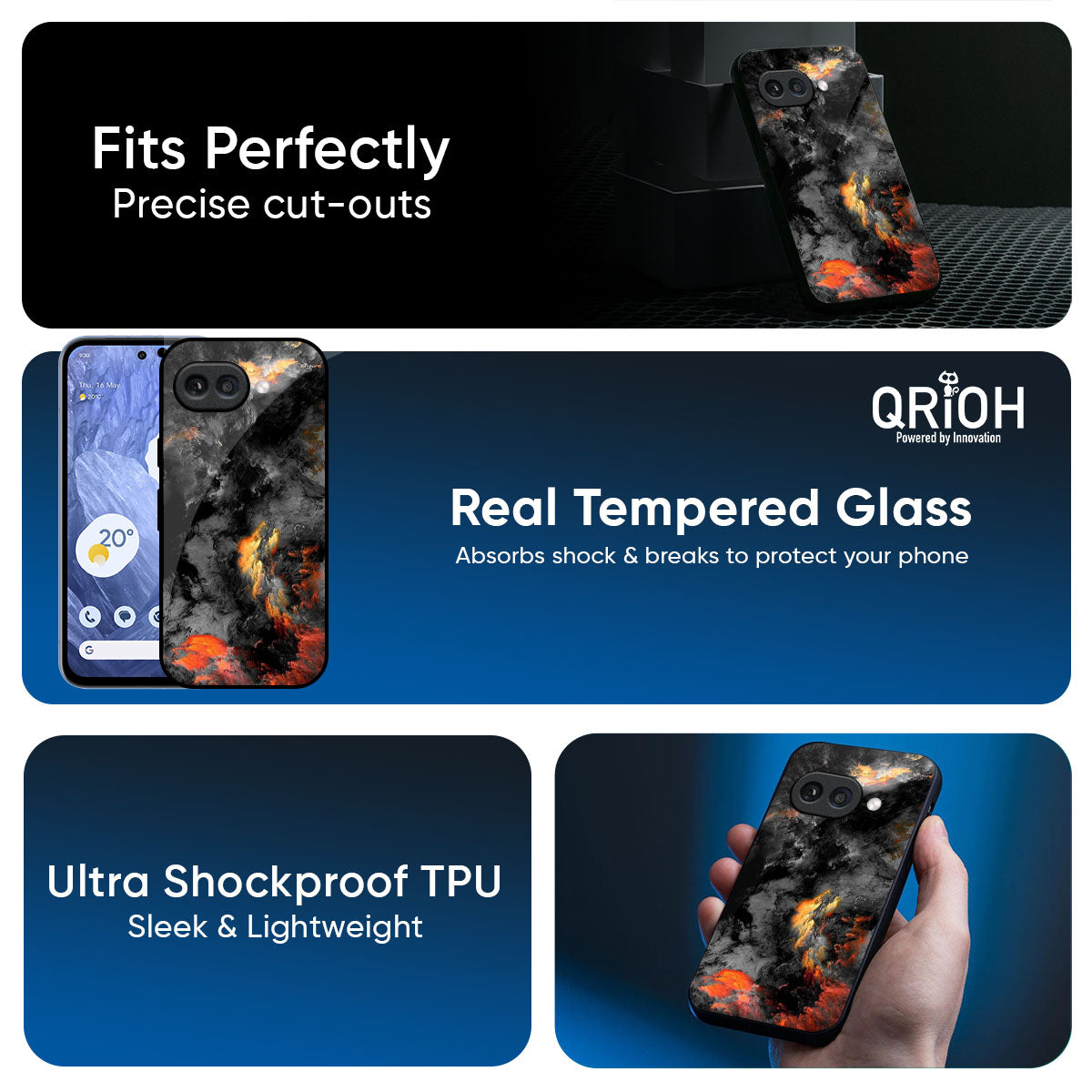 Lava Explode Glass Case for Google Pixel 9A