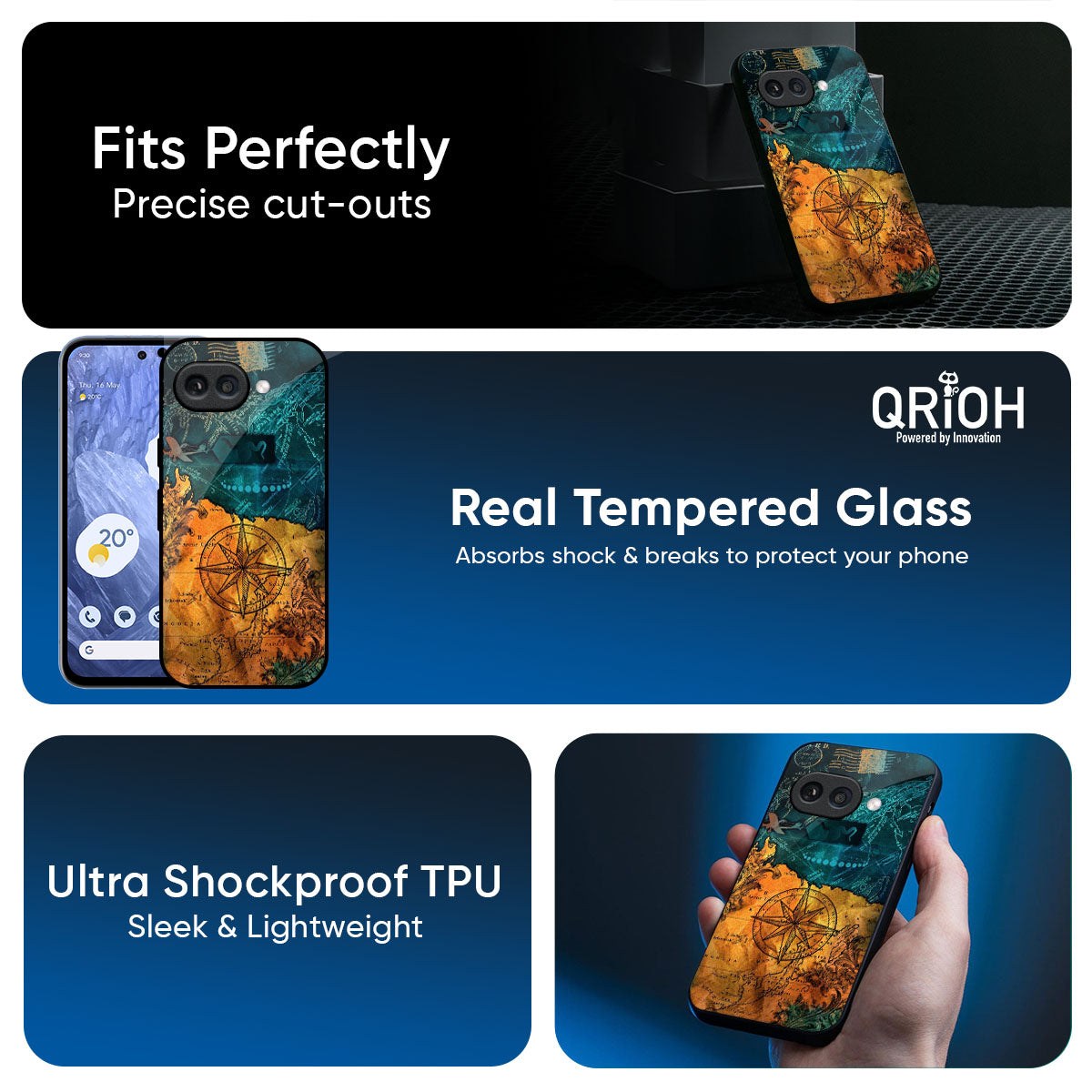 Architecture Map Glass Case for Google Pixel 9A