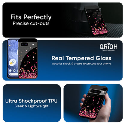 Heart Rain Fall Glass Case for Google Pixel 9