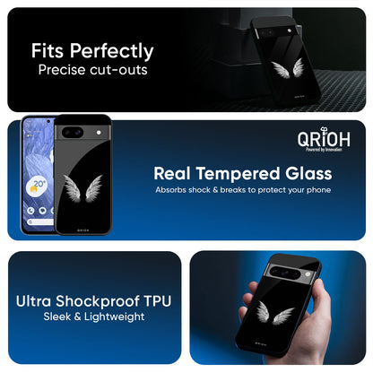 White Angel Wings Glass Case for Google Pixel 9 Pro