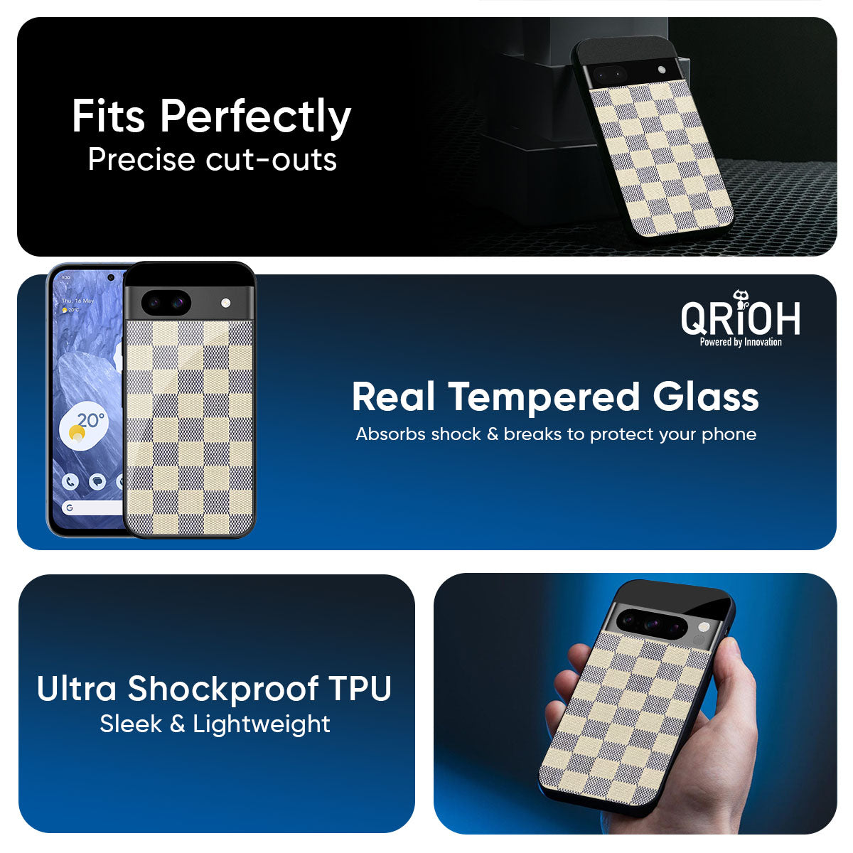 Blue Block Glass Case for Google Pixel 9