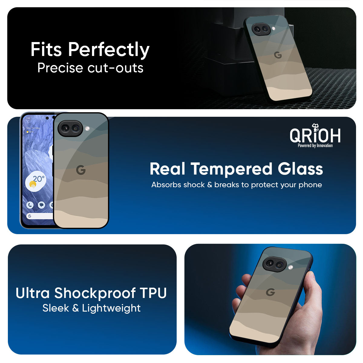 Abstract Mountain Pattern Glass Case for Google Pixel 10A 5G