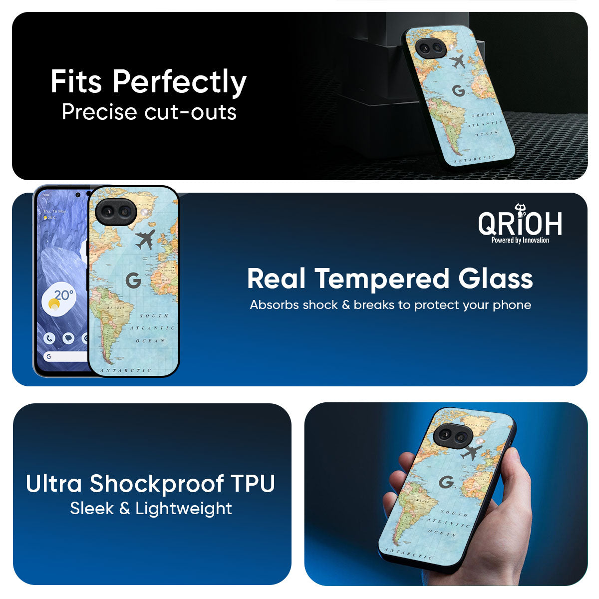 Fly Around The World Glass Case for Google Pixel 9A