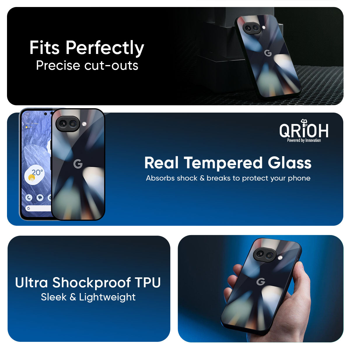 Colorful Illusion Glass Case for Google Pixel 9A