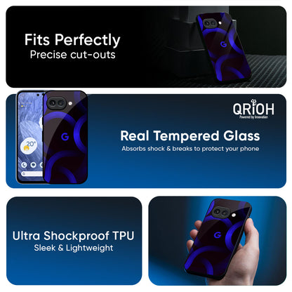Blue Ring Light Glass Case for Google Pixel 9A
