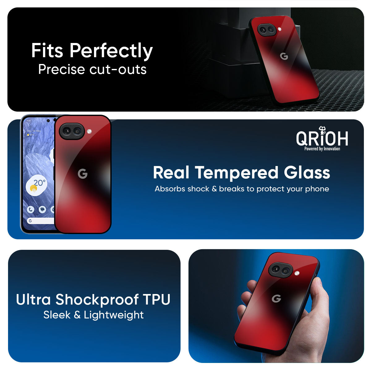 Red Garnet Glass Case for Google Pixel 9A
