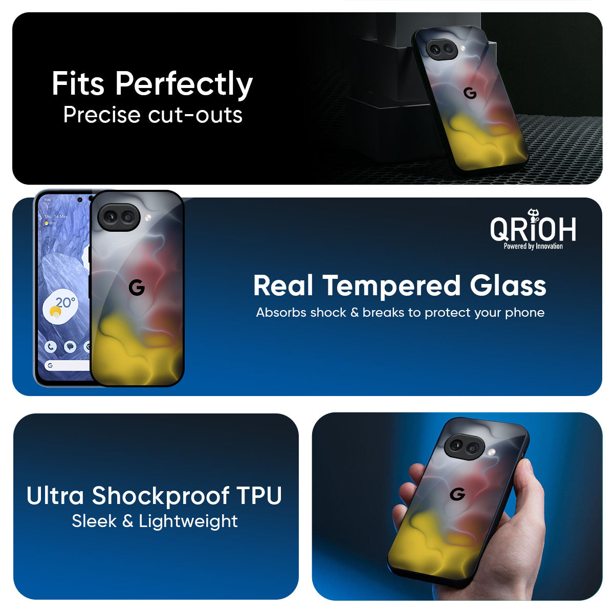 Colorful Smoke Glass Case for Google Pixel 9A