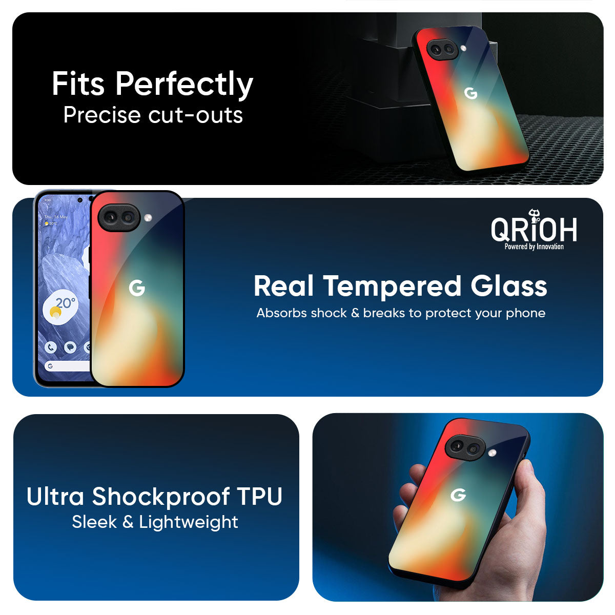 Tri Light Glass Case for Google Pixel 9A