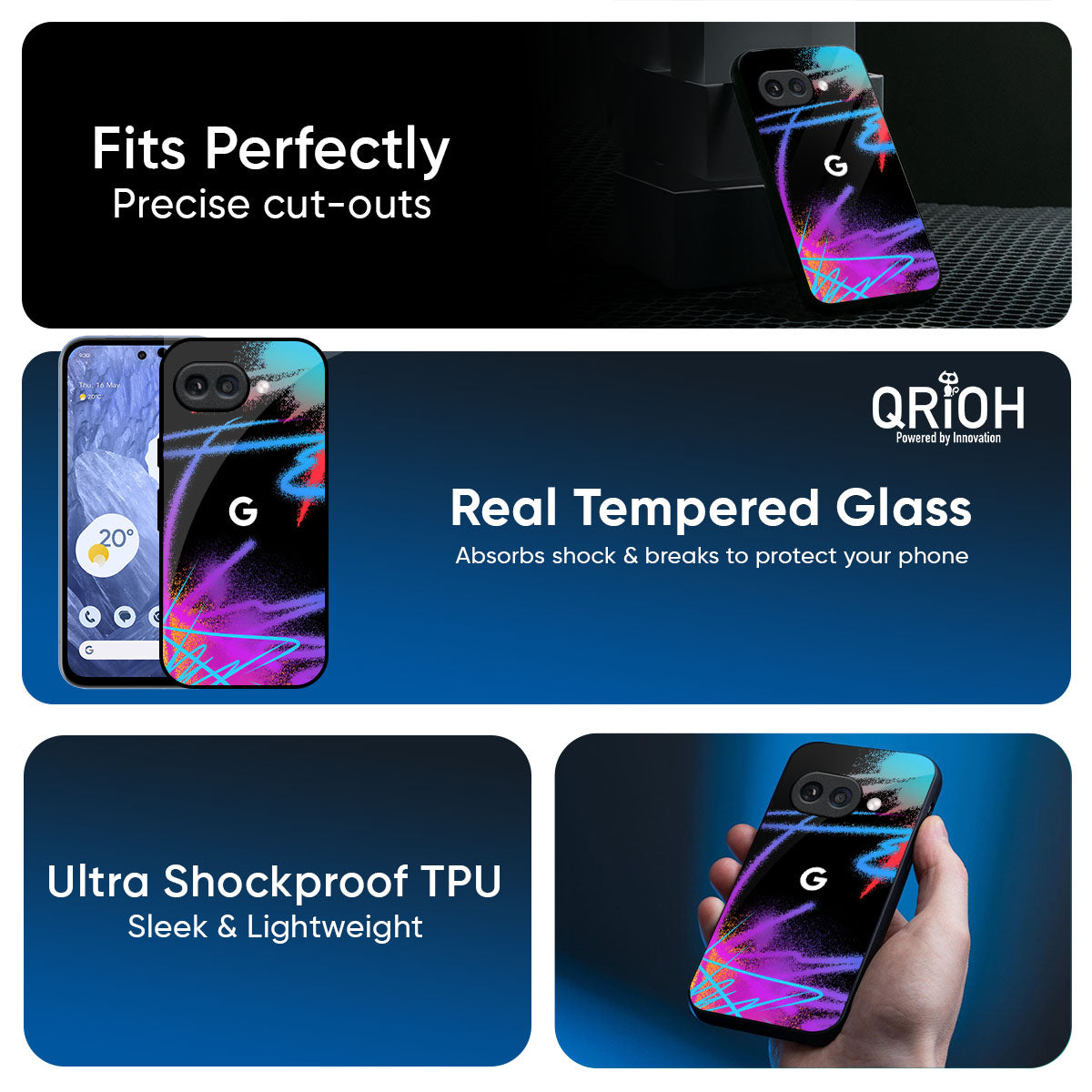 Brushy Color Glass Case for Google Pixel 9A