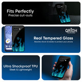 Teal Flames Glass Case for Google Pixel 10A 5G