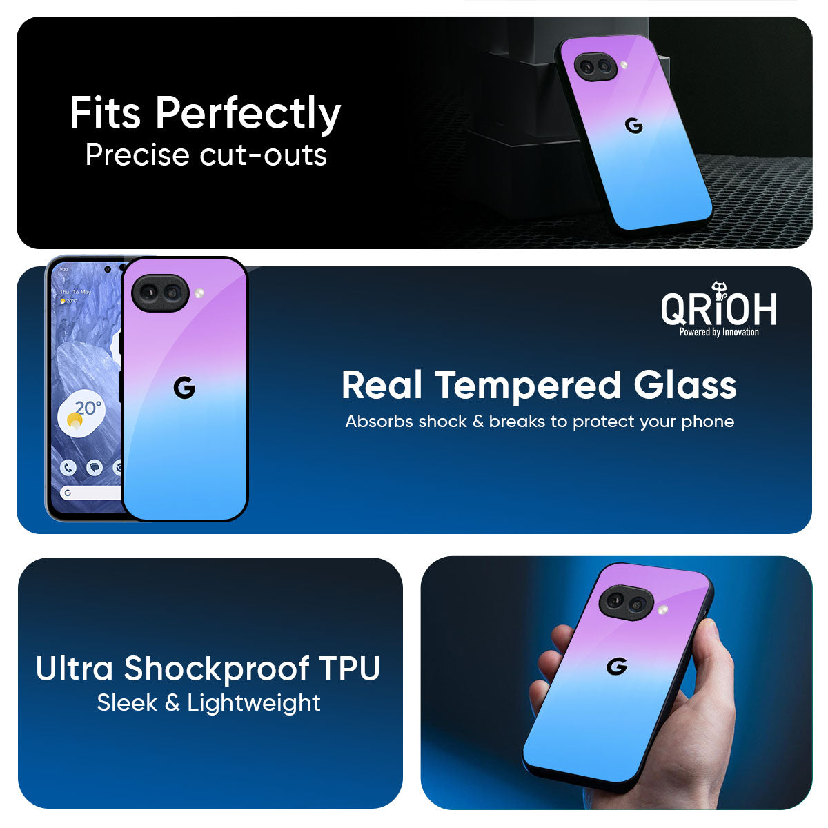 Unicorn Pattern Glass Case for Google Pixel 9A