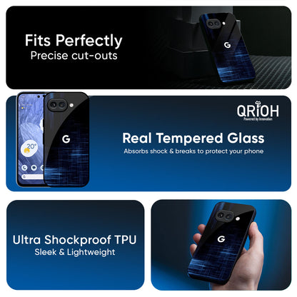 Blue Scratch Glass Case for Google Pixel 9A