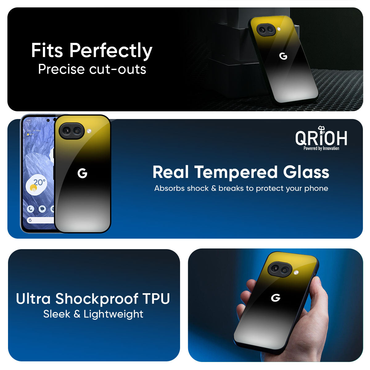 Yellow Shadow Glass Case for Google Pixel 10A 5G