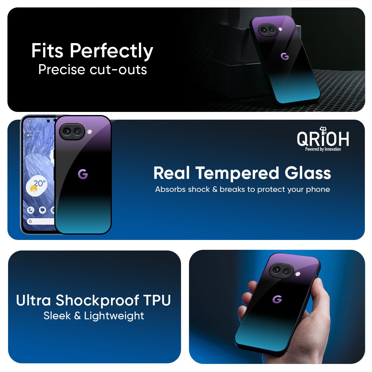 Purplemarine Glass Case for Google Pixel 9A
