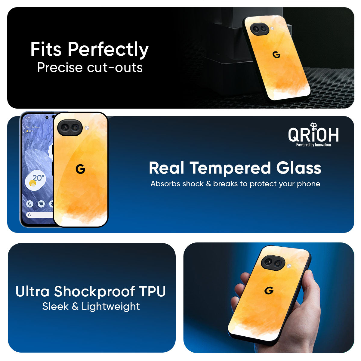 Rustic Orange Glass Case for Google Pixel 9A