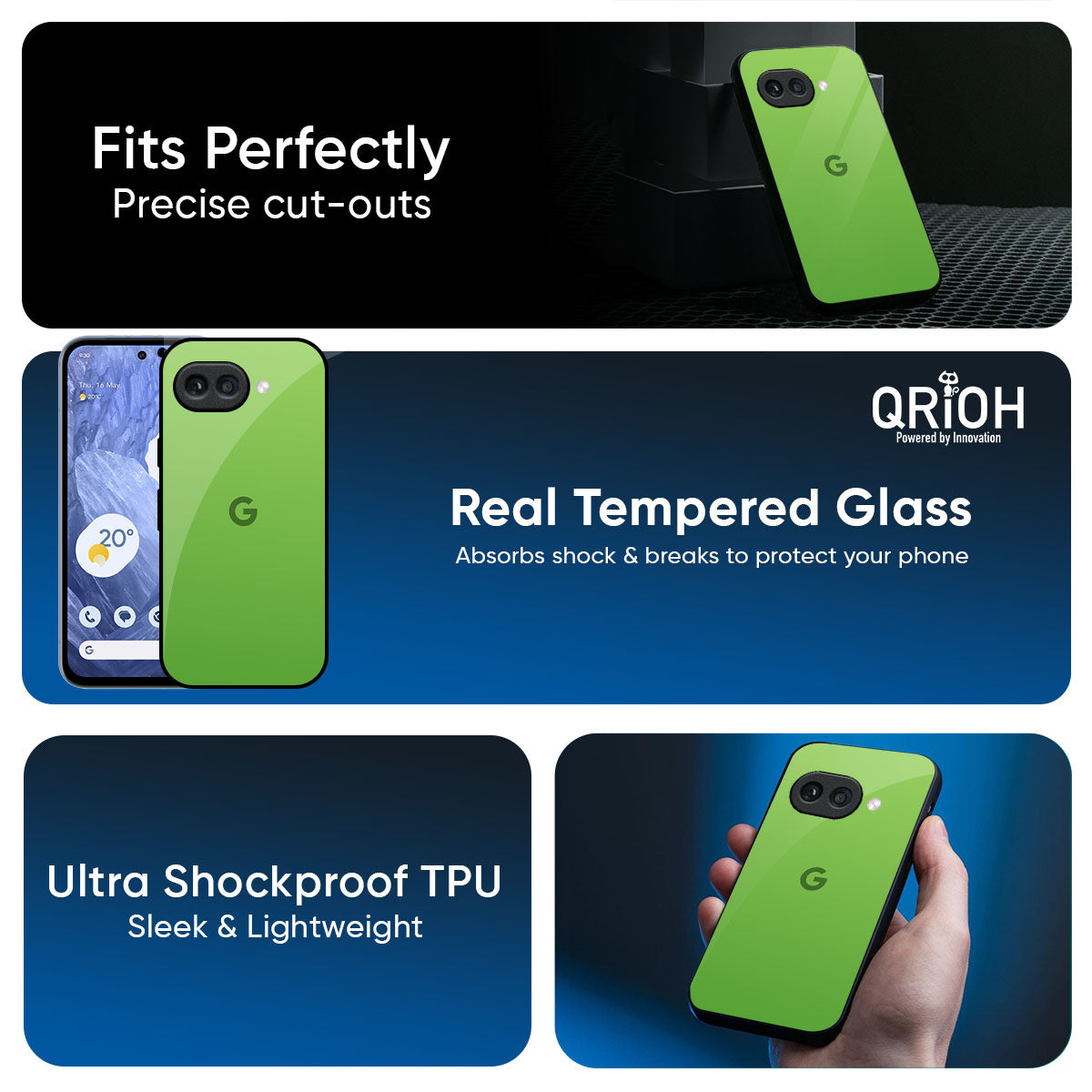 Paradise Green Glass Case For Google Pixel 9A
