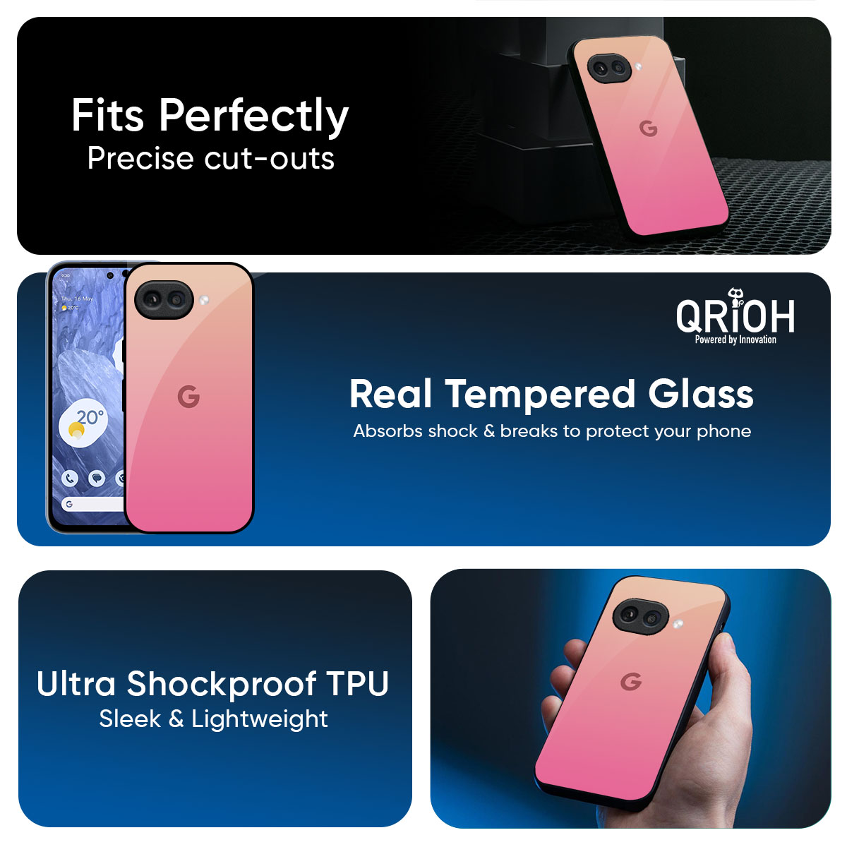 Pastel Pink Gradient Glass Case For Google Pixel 10A 5G