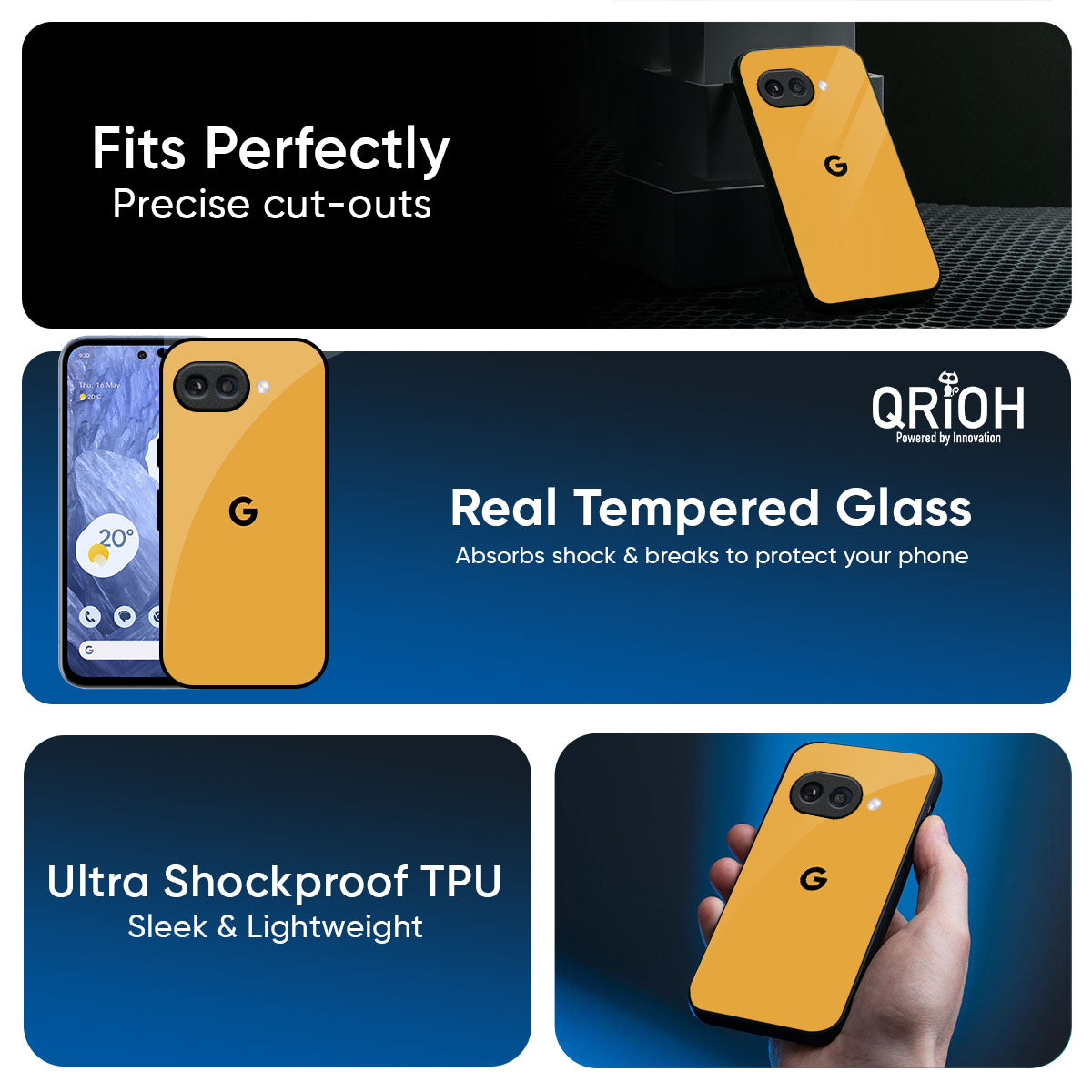 Fluorescent Yellow Glass case for Google Pixel 9A