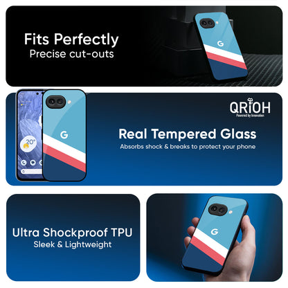 Pink & White Stripes Glass Case For Google Pixel 9A