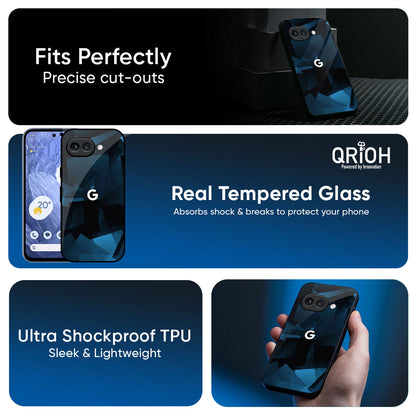 Polygonal Blue Box Glass Case For Google Pixel 9A