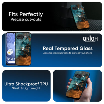 Golden Splash Glass Case for Google Pixel 9A
