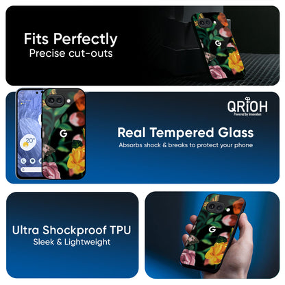 Flowers & Butterfly Glass Case for Google Pixel 9A