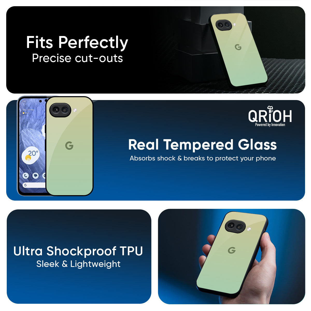 Mint Green Gradient Glass Case for Google Pixel 9A