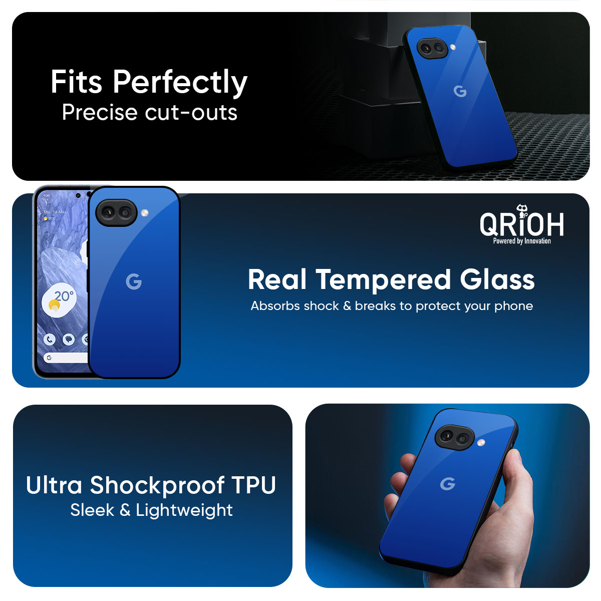 Egyptian Blue Glass Case for Google Pixel 10A 5G