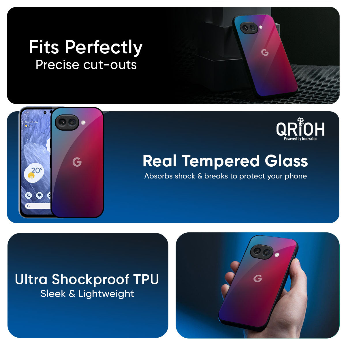 Magical Color Shade Glass Case for Google Pixel 9A