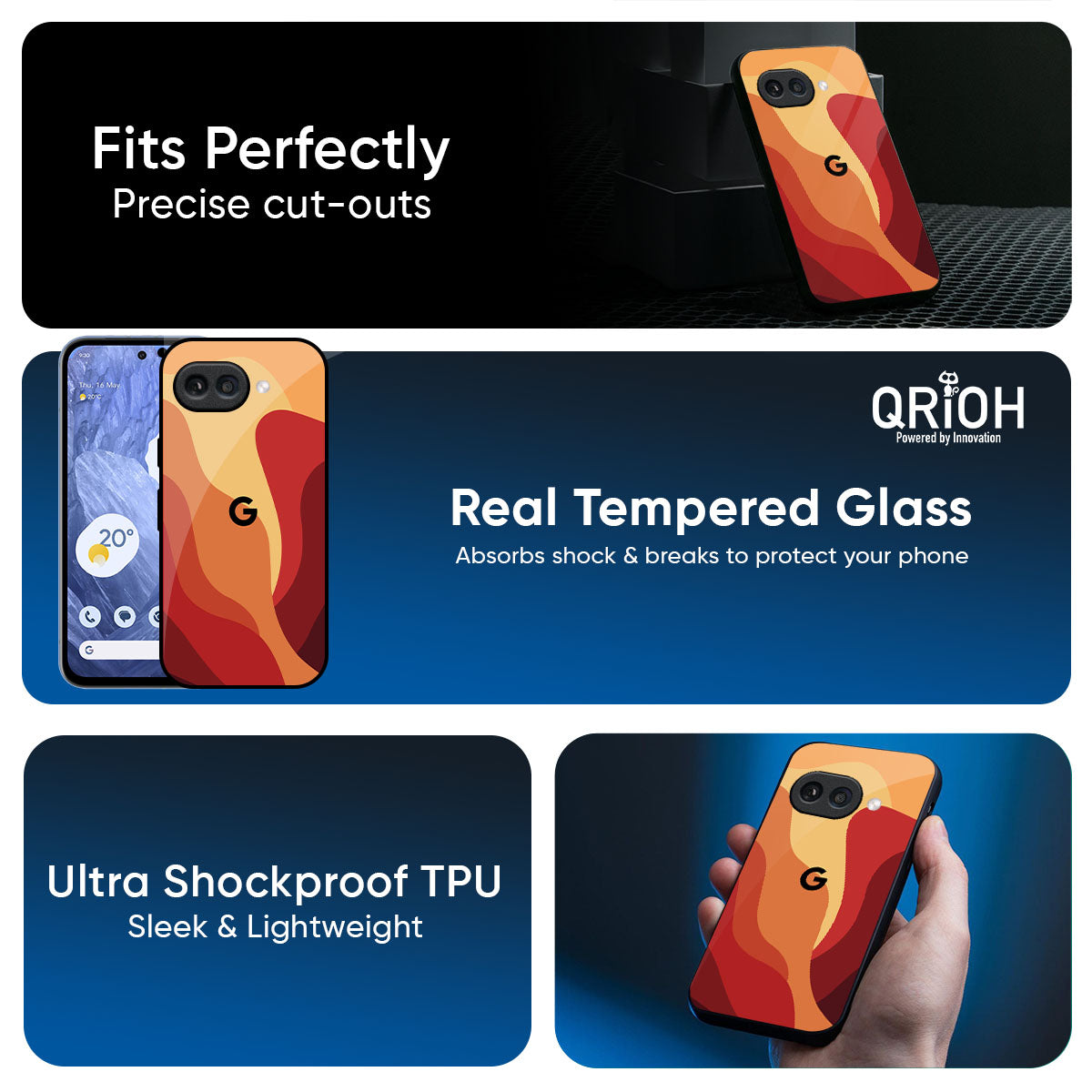 Magma Color Pattern Glass Case for Google Pixel 9A