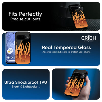 Fire Flame Glass Case for Google Pixel 10 5G