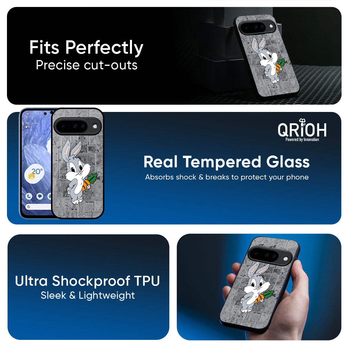 Cute Baby Bunny Glass Case for Google Pixel 10 Pro 5G