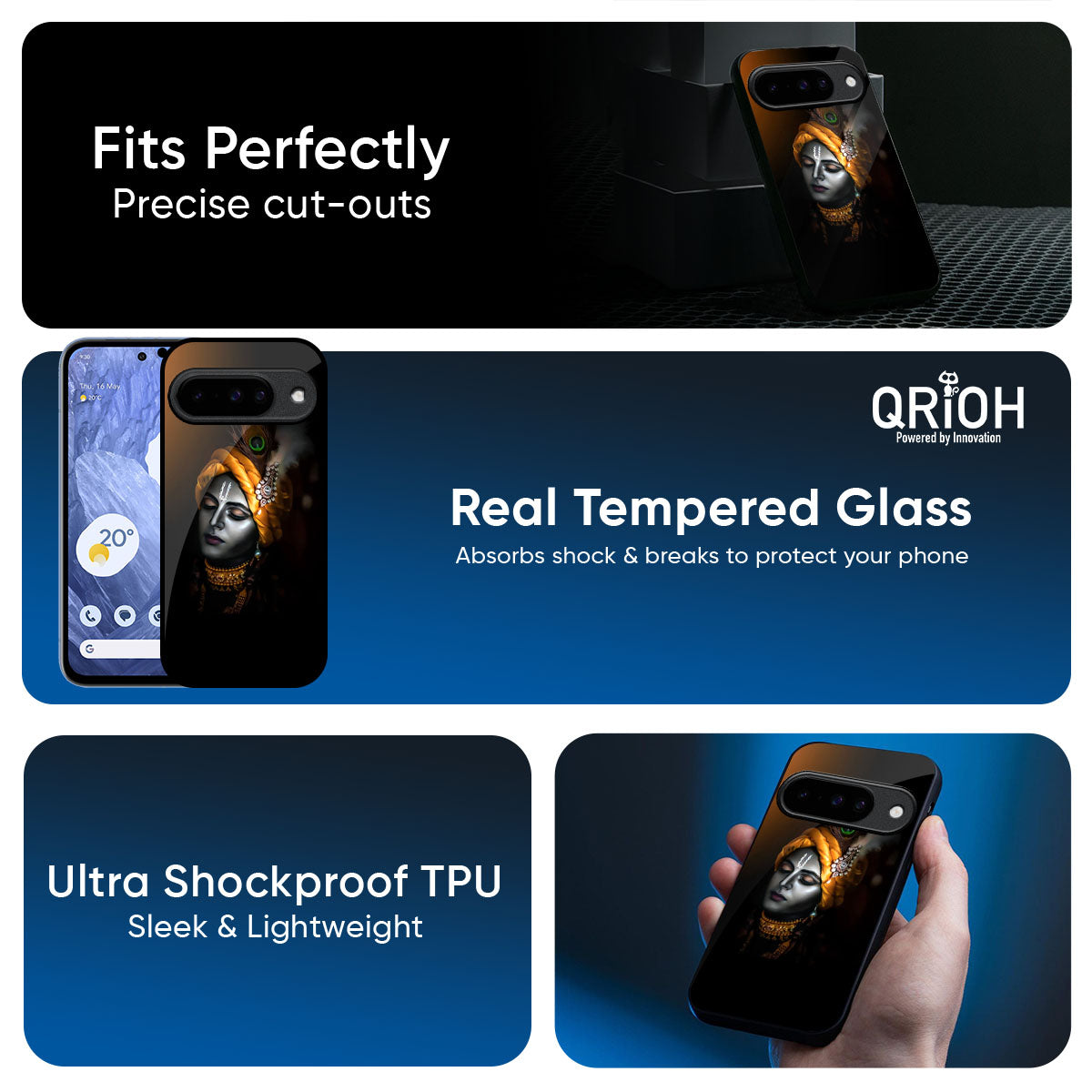 Ombre Krishna Glass Case for Google Pixel 10 Pro XL 5G
