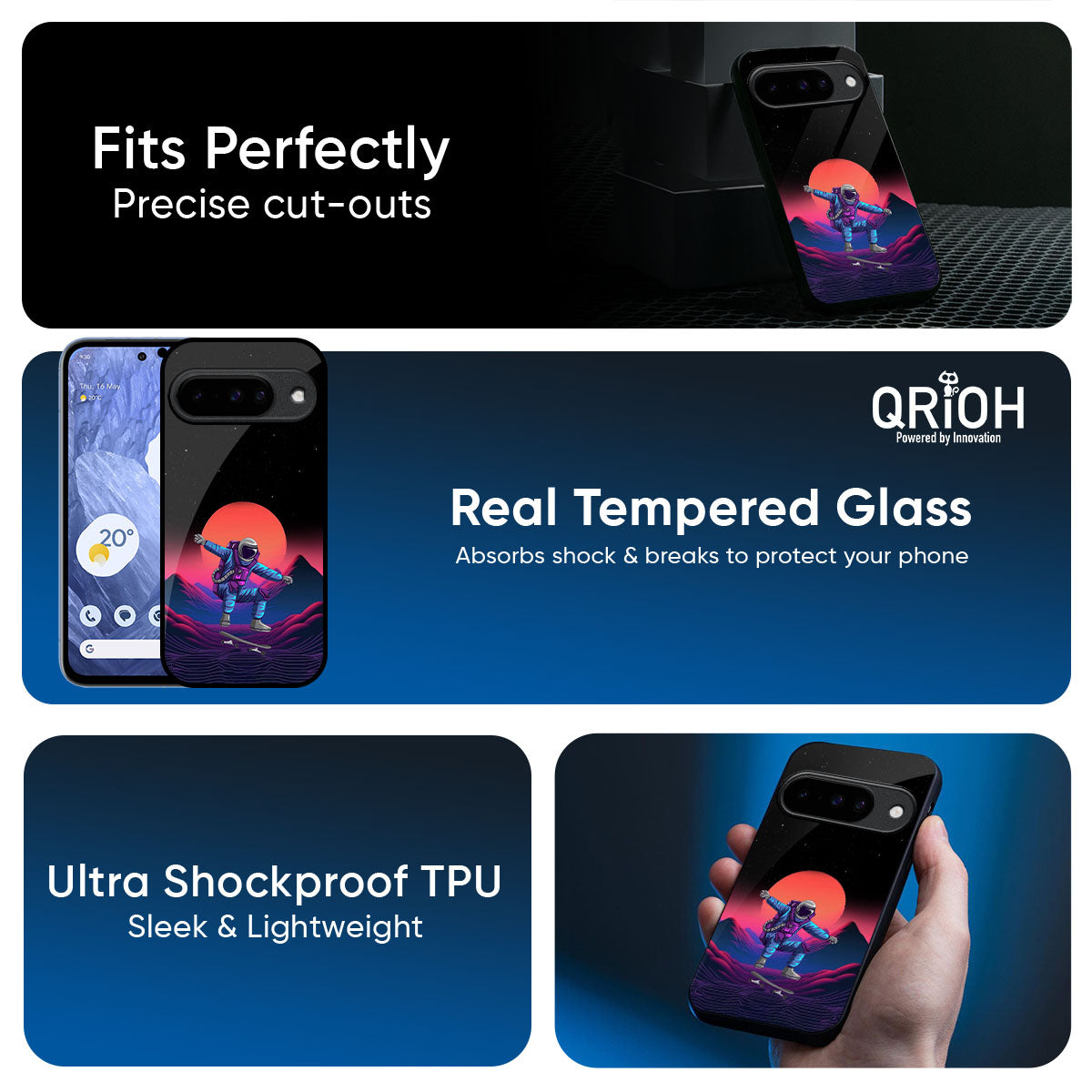 Retro Astronaut Glass Case for Google Pixel 10 5G