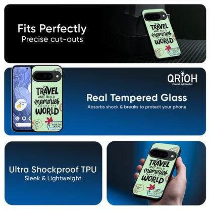 Travel Stamps Glass Case for Google Pixel 10 5G
