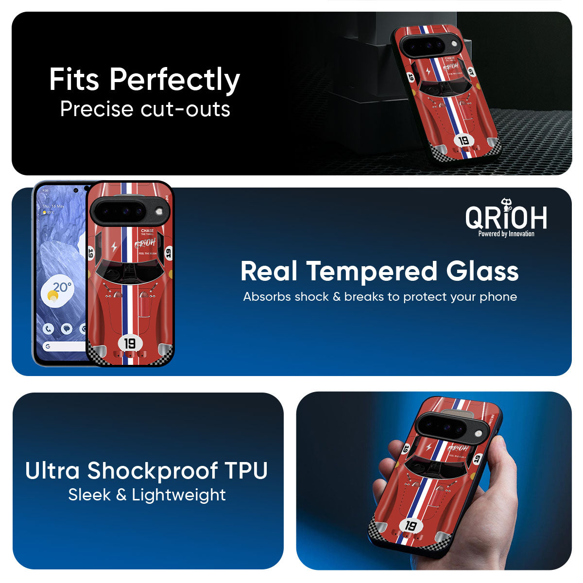 Racing Vintage Glass Case for Google Pixel 10 5G