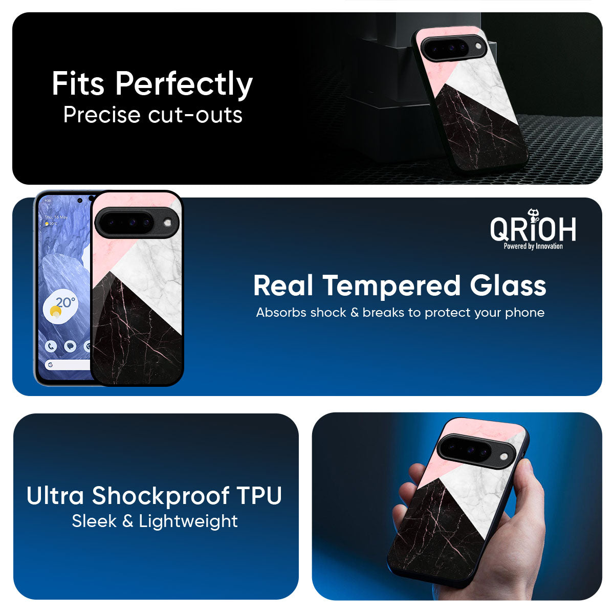 Marble Collage Art Glass Case For Google Pixel 10 Pro 5G