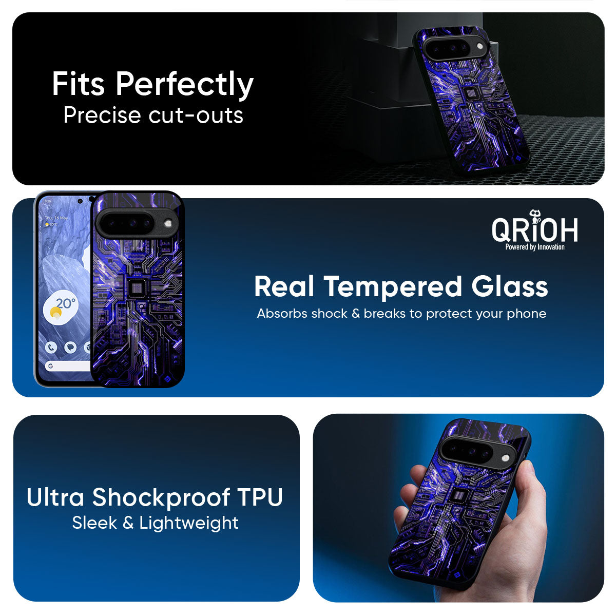 Techno Color Pattern Glass Case For Google Pixel 10 5G