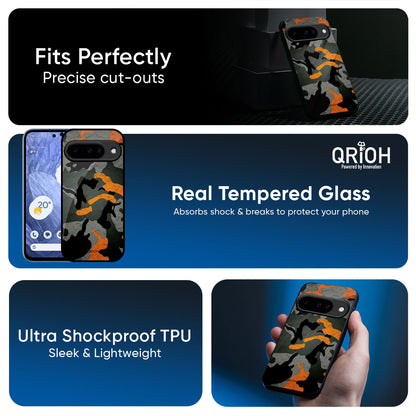 Camouflage Orange Glass Case For Google Pixel 10 5G