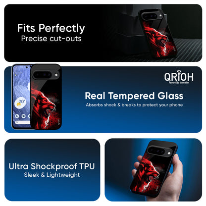Red Angry Lion Glass Case for Google Pixel 10 Pro 5G