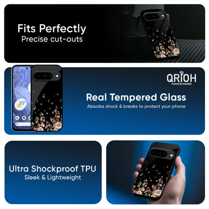Floating Floral Print Glass Case for Google Pixel 10 5G